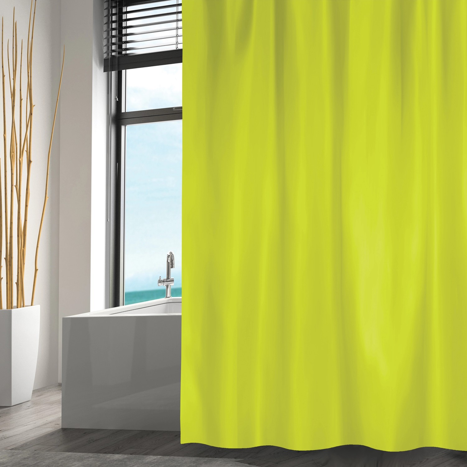 MSV Duschvorhang Polyester 180 cm x 200 cm Pistazie günstig online kaufen