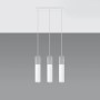 Sollux Lighting Hängeleuchte Borgio 3L Weiß, moderne Lampe mit drei Leuchten aus Stahl und Beton.