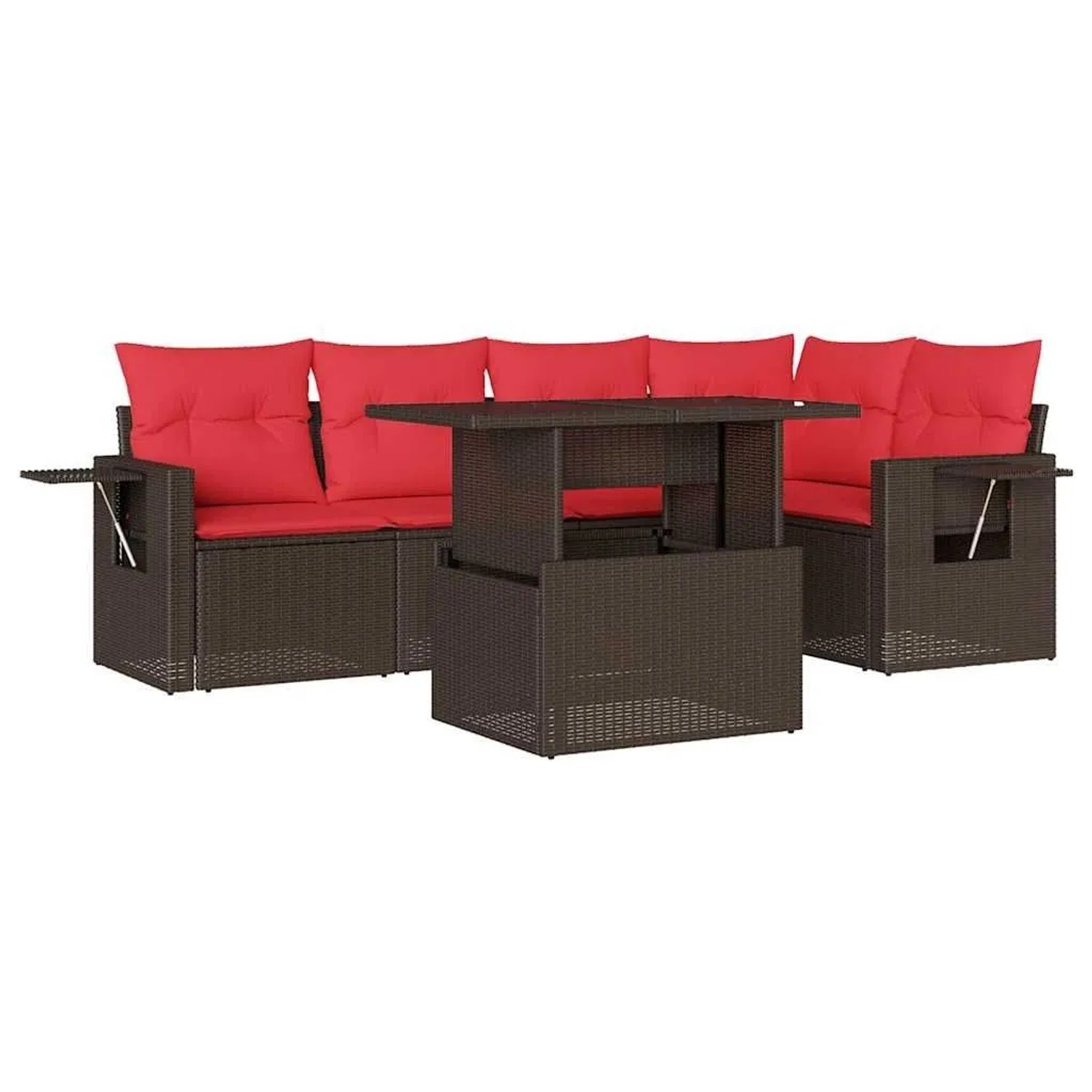 vidaXL 6-Tlg Gartensofa-Set mit Kissen Braun Polyrattan 3267894 günstig online kaufen