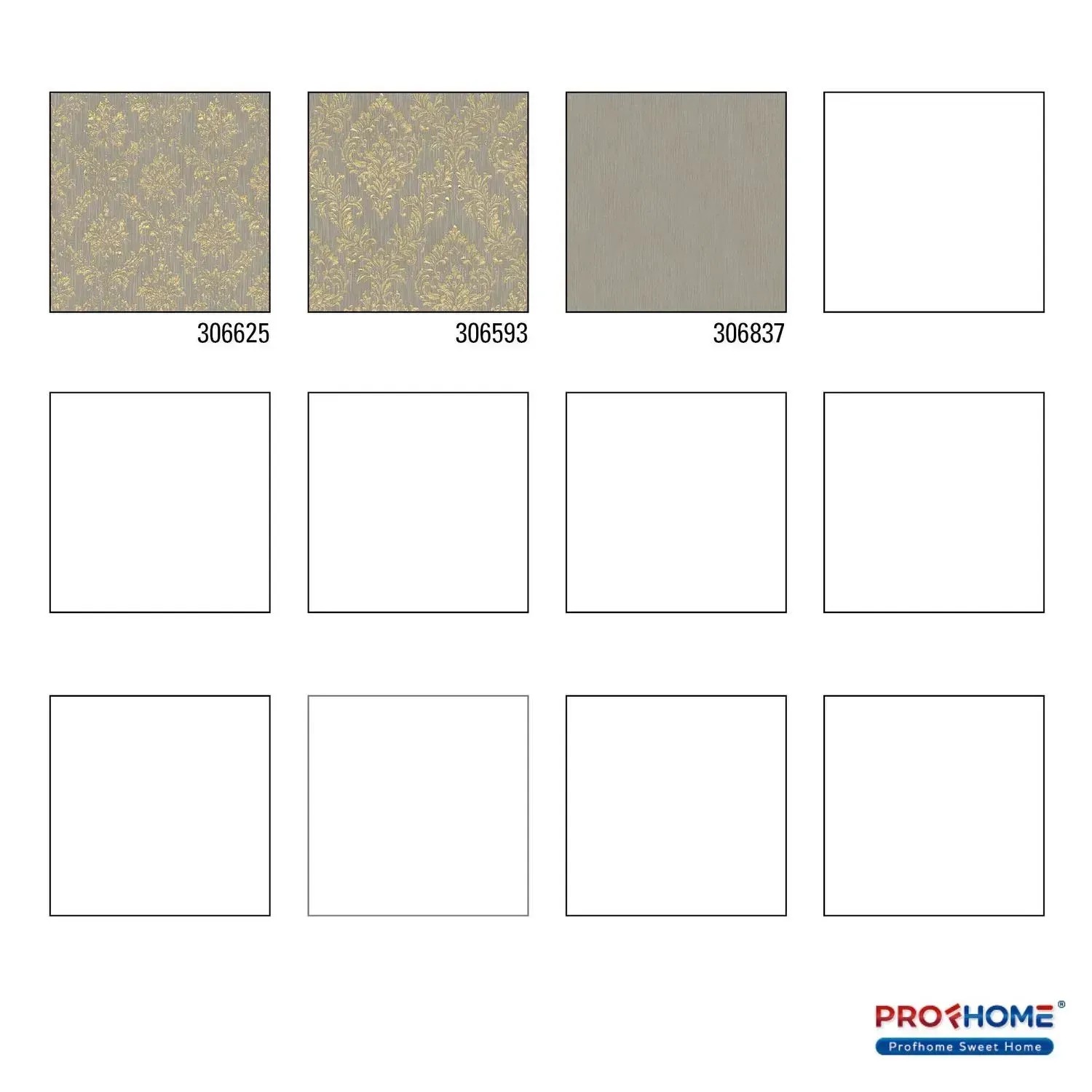 Muster der Barock Tapete PROFHOME 306625-GU, beige mit goldenem Ornament.