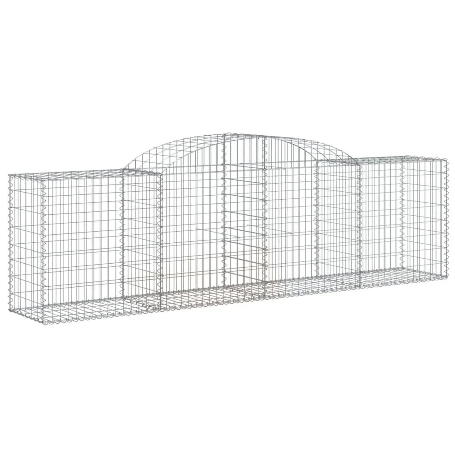vidaXL Gabionen mit Hochbogen 10 Stk 300x50x80/100cm Verzinktes Eisen 3146691