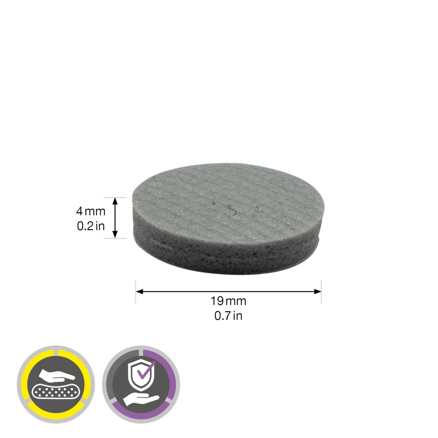 Wagner Softpads-Set, 16 graue Möbelgleiter Ø 19 mm x 4 mm, selbstklebend für Oberflächenschutz.
