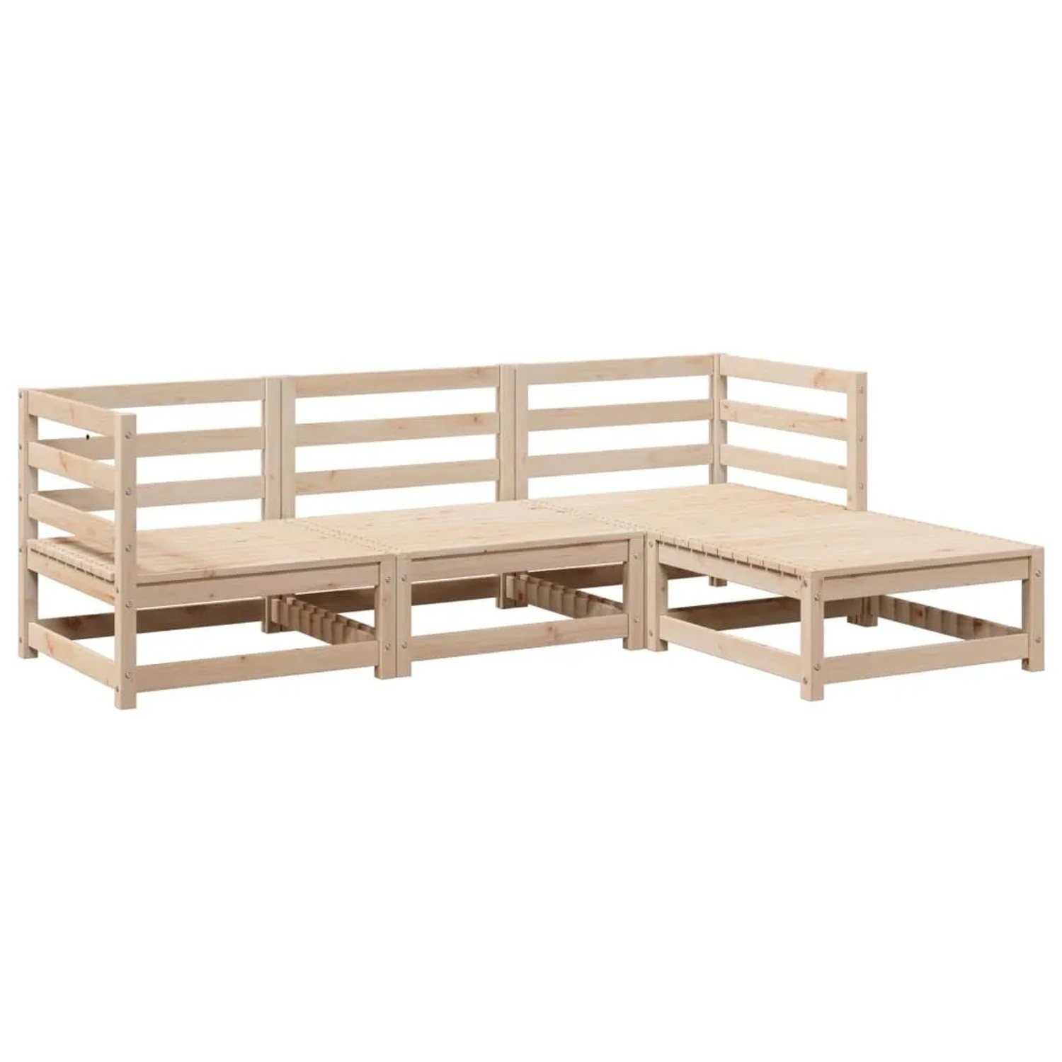 vidaXL 4-Tlg Garten-Sofagarnitur Massivholz Kiefer 3299377