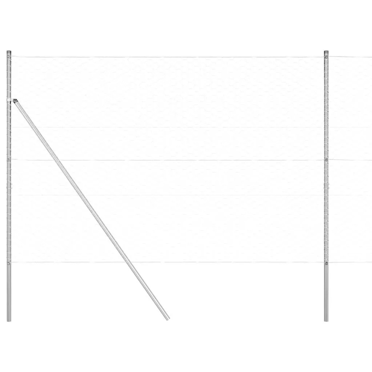 vidaXL Zaunpfosten Silber 50 x 1,5 m 50 mm Maschen Stahl 3353005 günstig online kaufen