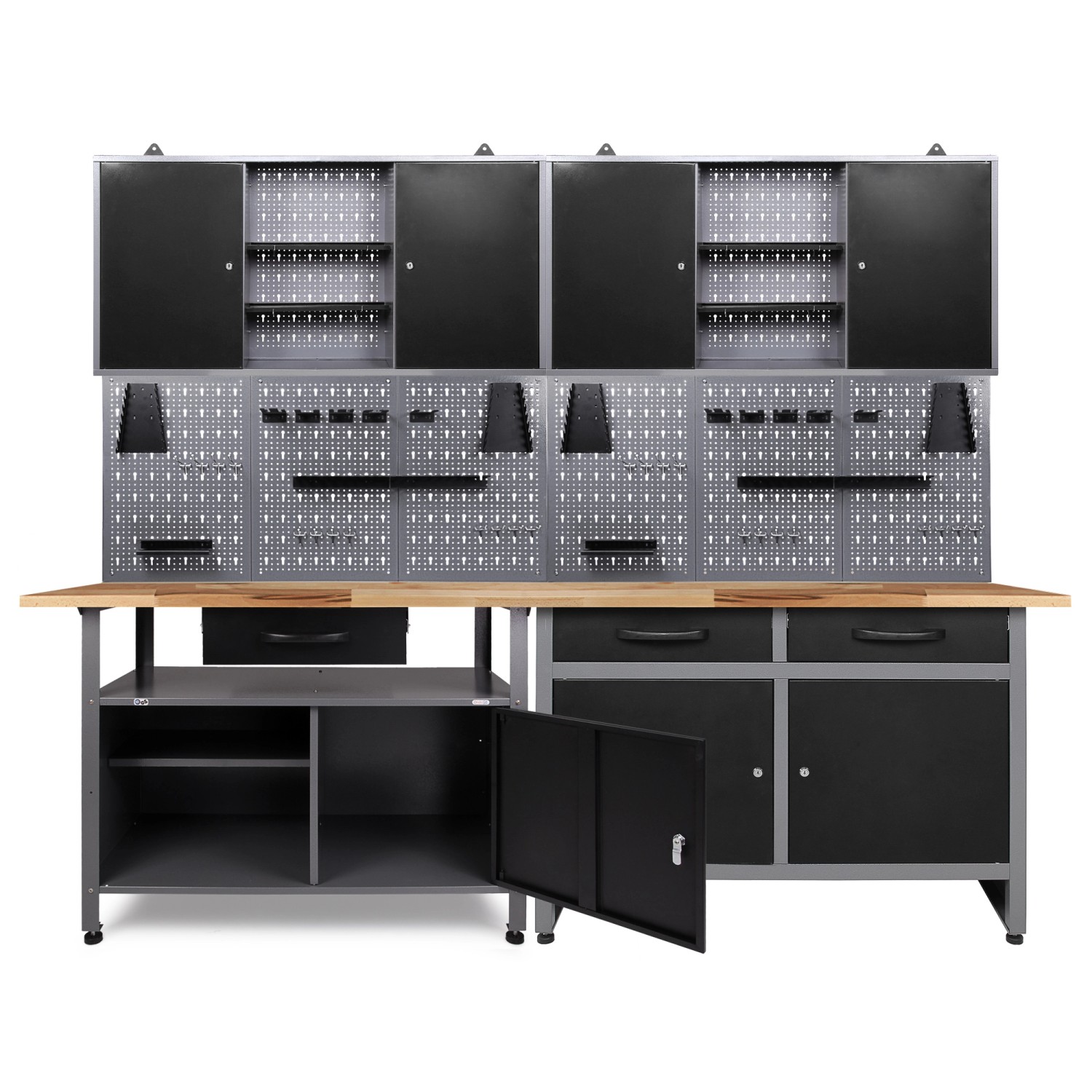 Ondis24 Werkbank Set Schöpfer 240 cm 2 Schränke Werkstatt günstig online kaufen