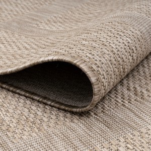 Detailansicht des beigen Ayyildiz In- & Outdoor-Teppichs Relax 4311 (160x160 cm) in Sisaloptik.
