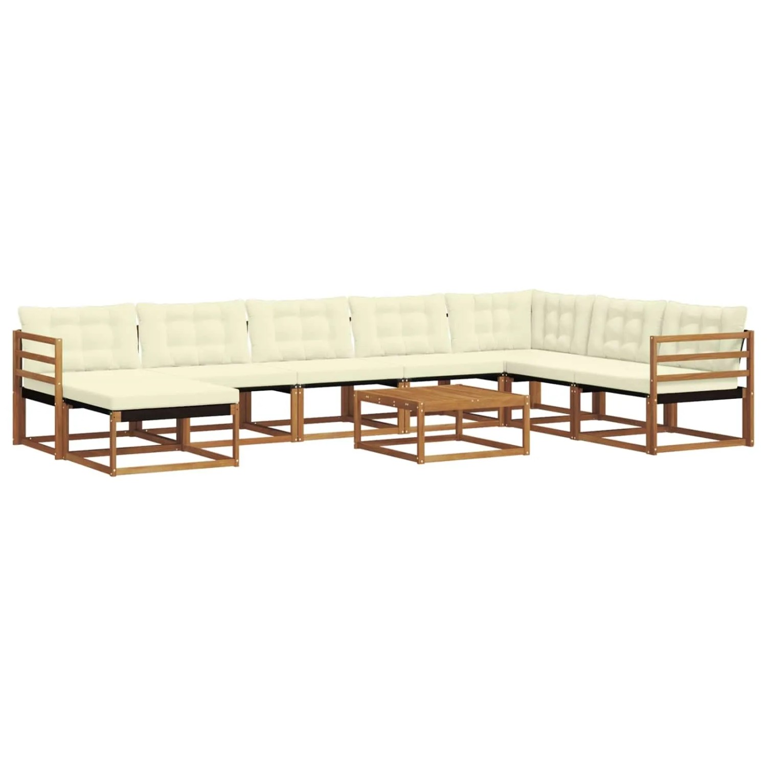 vidaXL Outdoor-Sofagarnitur 25-Tlg Natur und Creme Massivholz Akazie 3369757