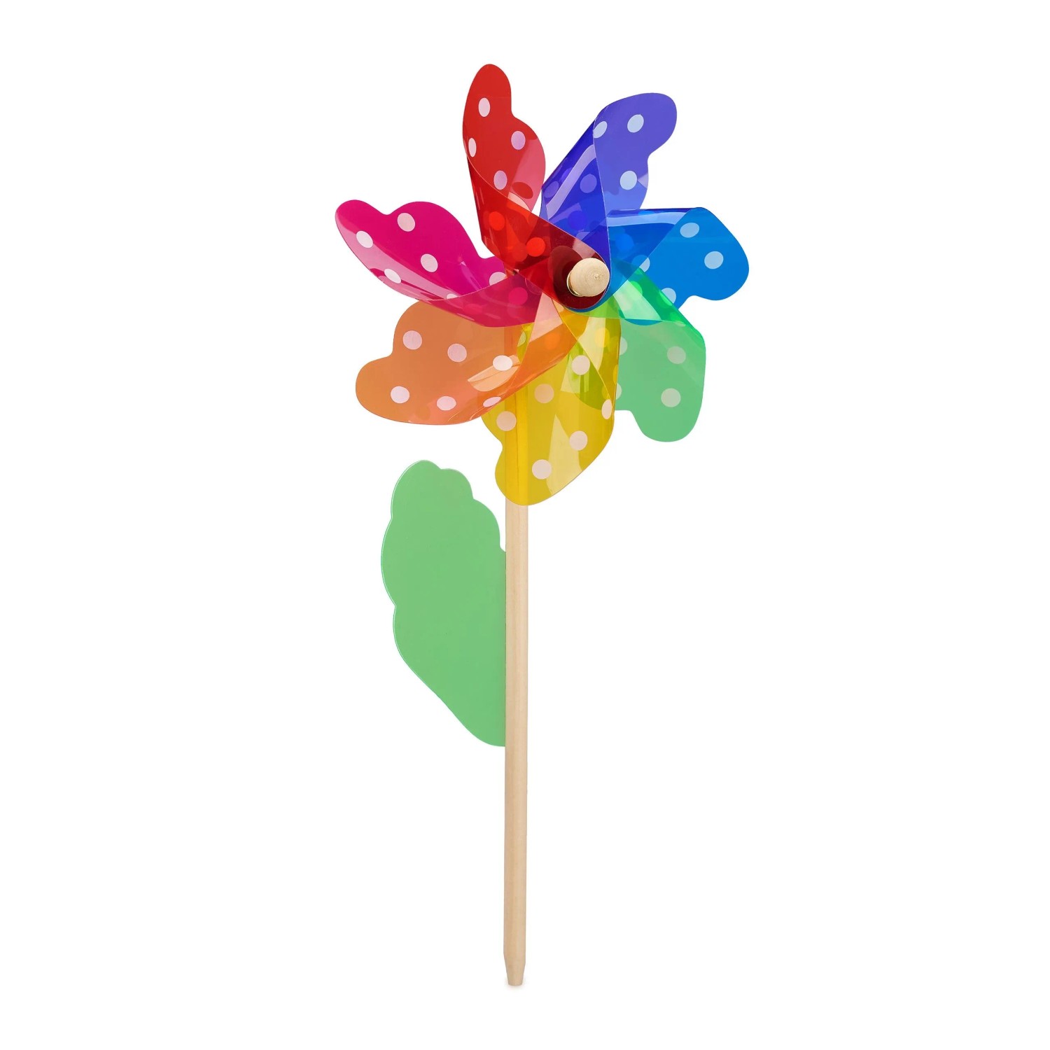 Relaxdays Windrad 2er Set Holz PP Bunt 38,5 cm x 18 cm x 9 cm 30 g