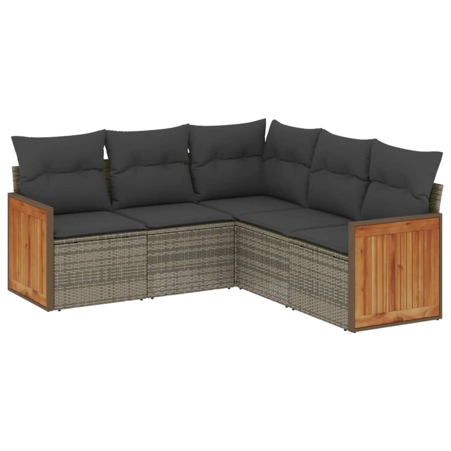 vidaXL 5-tlg Garten-Sofagarnitur mit Kissen Grau Poly Rattan Modell 69 günstig online kaufen