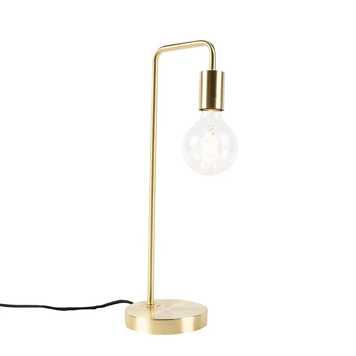 QAZQA Art Deco Tischlampe Messing Facil