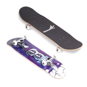 Muuwmi Skateboard Rocket ABEC 5 Ahornholz 9-lagig Rutschfest Deck 79x20 cm PU-Rollen 50x30 mm Double Kick