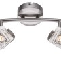 Halogen-Spot Sulla mit 4 Leuchten, Nickel matt und Glas-Schirmen für die Deckenmontage.