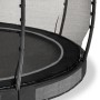Detailaufnahme: Schwarzes EXIT Allure Premium Bodentrampolin Ø 366 cm mit Sicherheitsnetz.
