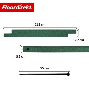 Floordirekt Gummi Randstein Rasenkante Beeteinfassung Fallschutzmatte 12,7 x 122 cm Grün