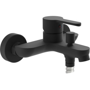 Schütte Wannenarmatur Denver, schwarz-matte Einhebel-Mischbatterie für die Badewanne.