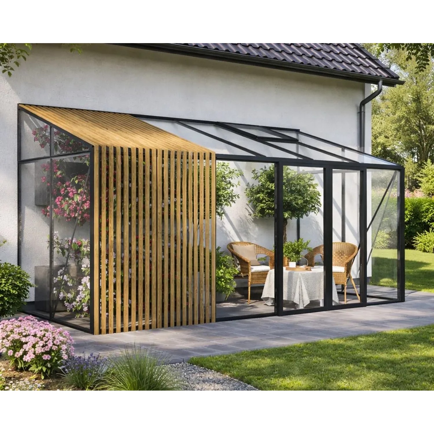 Bloomcabin Premium-Qualität Gewächshaus Wandgewächshaus mit Accoya Fusion GHLTAF10