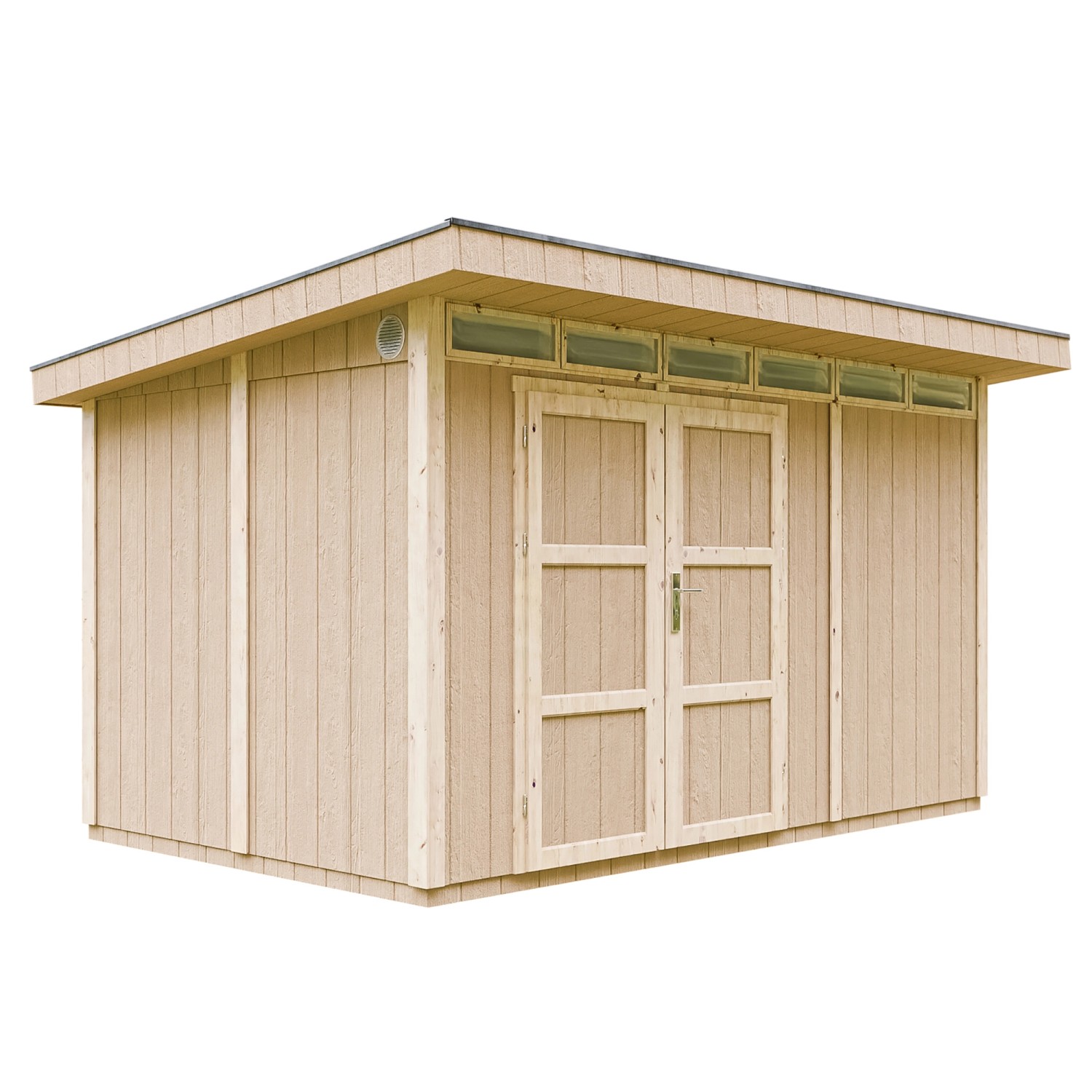 Timbela Holz-Gartenhaus M904A Flachdach Grundiert 412 cm x 279 cm günstig online kaufen