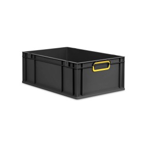 PROREGAL Eurobox Nextgen Color HxBxT 22x40x60cm 44 Liter Griffe Gelb Geschlossen Schwarz Eurobehälter Transportbox Transportbehälter