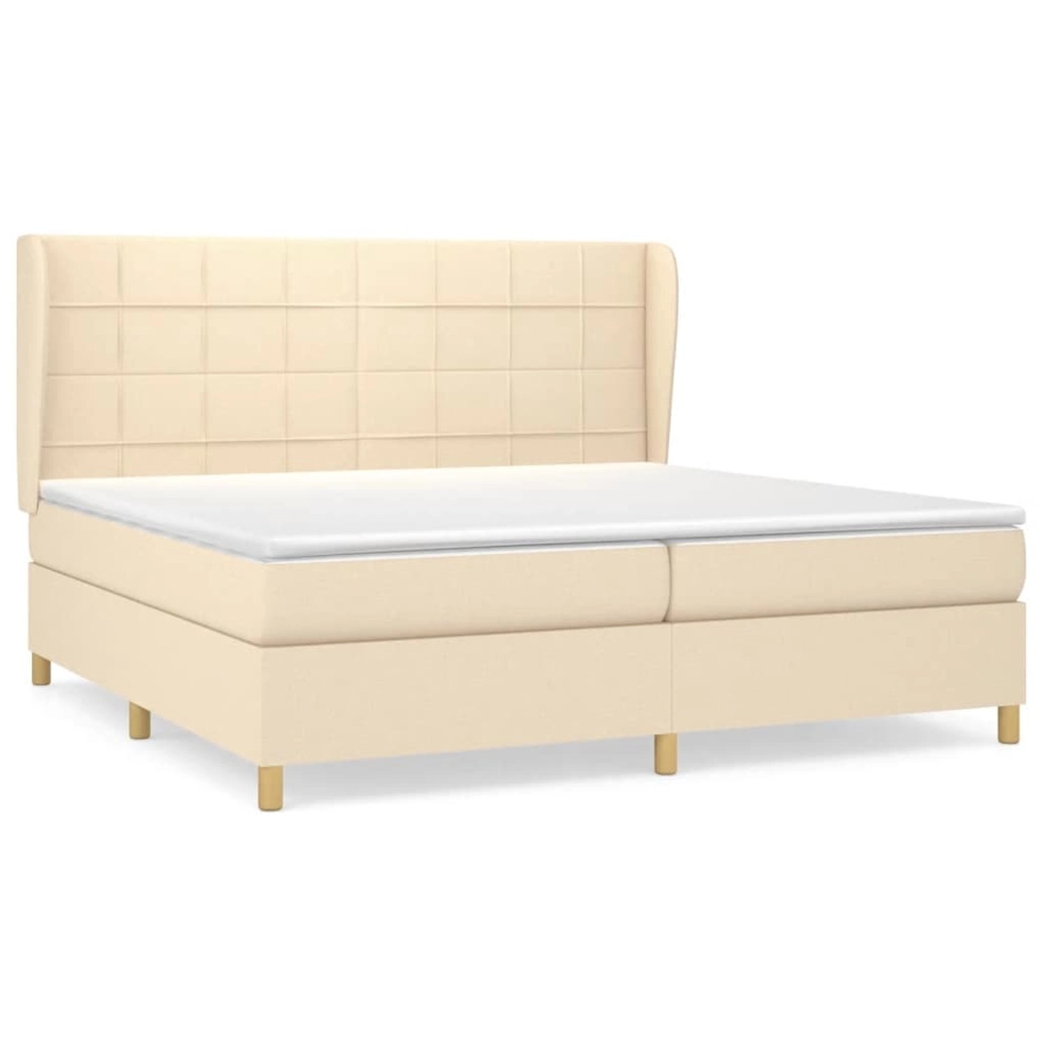 vidaXL Boxspringbett mit Matratze Creme 200x200 cm Stoff 3128554 günstig online kaufen