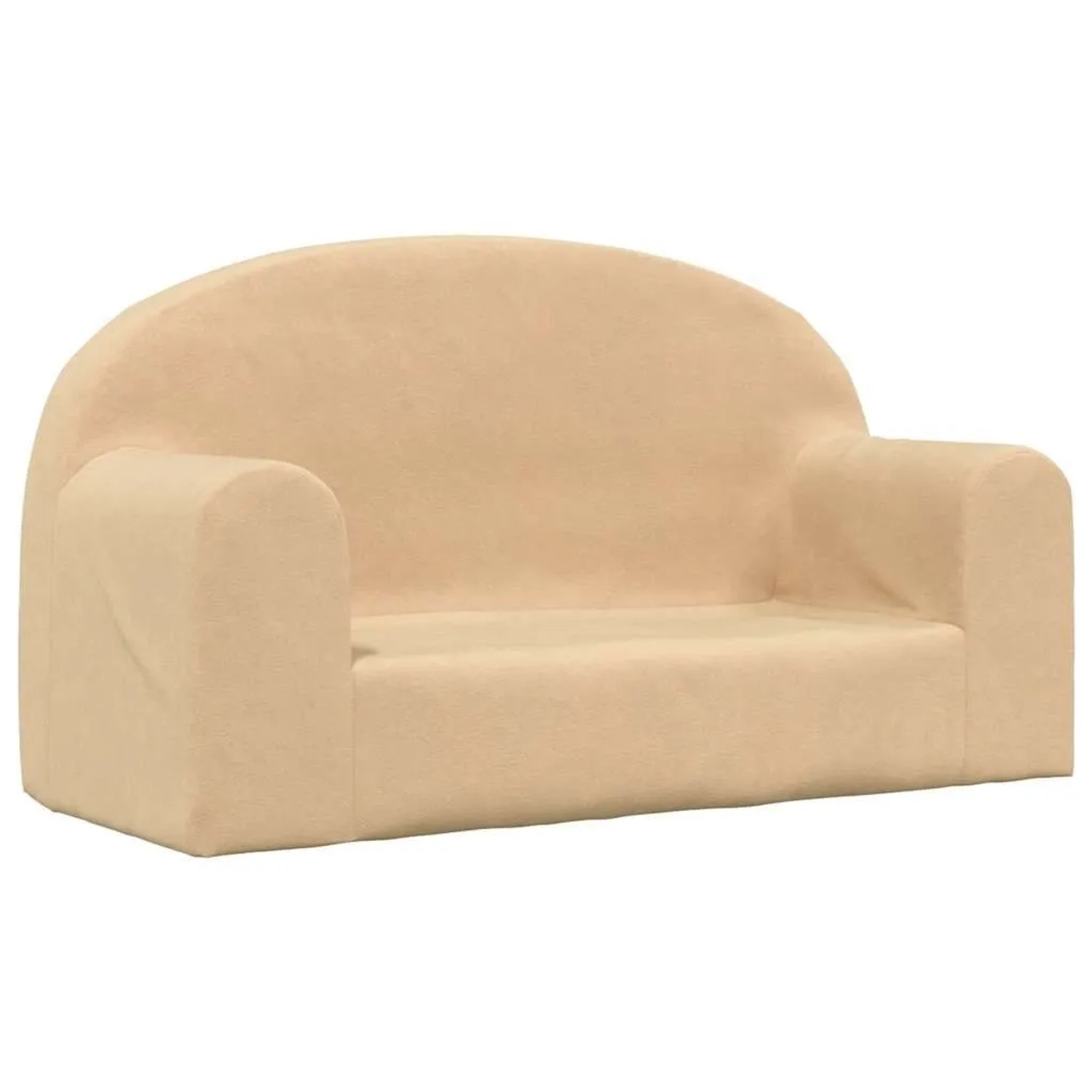 vidaXL Kindersofa 2-Sitzer Creme Weicher Plüsch 357013