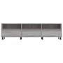 VidaXL TV-Schrank, Grau Sonoma, 150 cm breit, mit 6 Fächern und schwarzen Füßen.