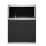 Oase HighLine Aquarium-Set 200 l, Anthrazit mit Unterschrank und Weißglas.