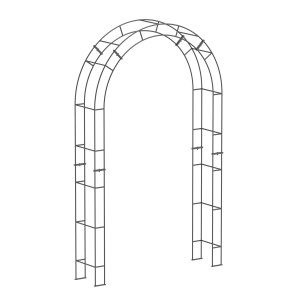 Eleo Rosenbogen Cremona, anthrazit, 230x140x34 cm, pulverbeschichteter Stahl für Gartendekoration.