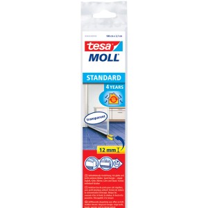 Tesamoll Standard Türdichtschiene transparent für glatte Böden, bis 12mm Spalt