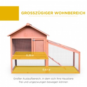 PawHut Hasenstall Tannenholz 144 x 64,5 x 100cm
