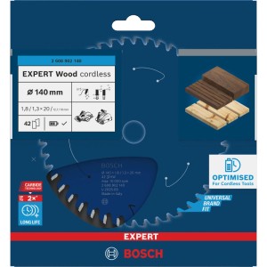 Bosch Kreissägeblatt Expert Wood Cordless, blau, für Akku-Kreissägen, Zubehör für Multifunktionswerkzeuge.