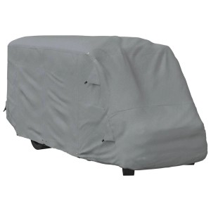 Graue vidaXL Schutzhülle für ein Wohnmobil, zum Schutz vor Frost und Witterungseinflüssen.
