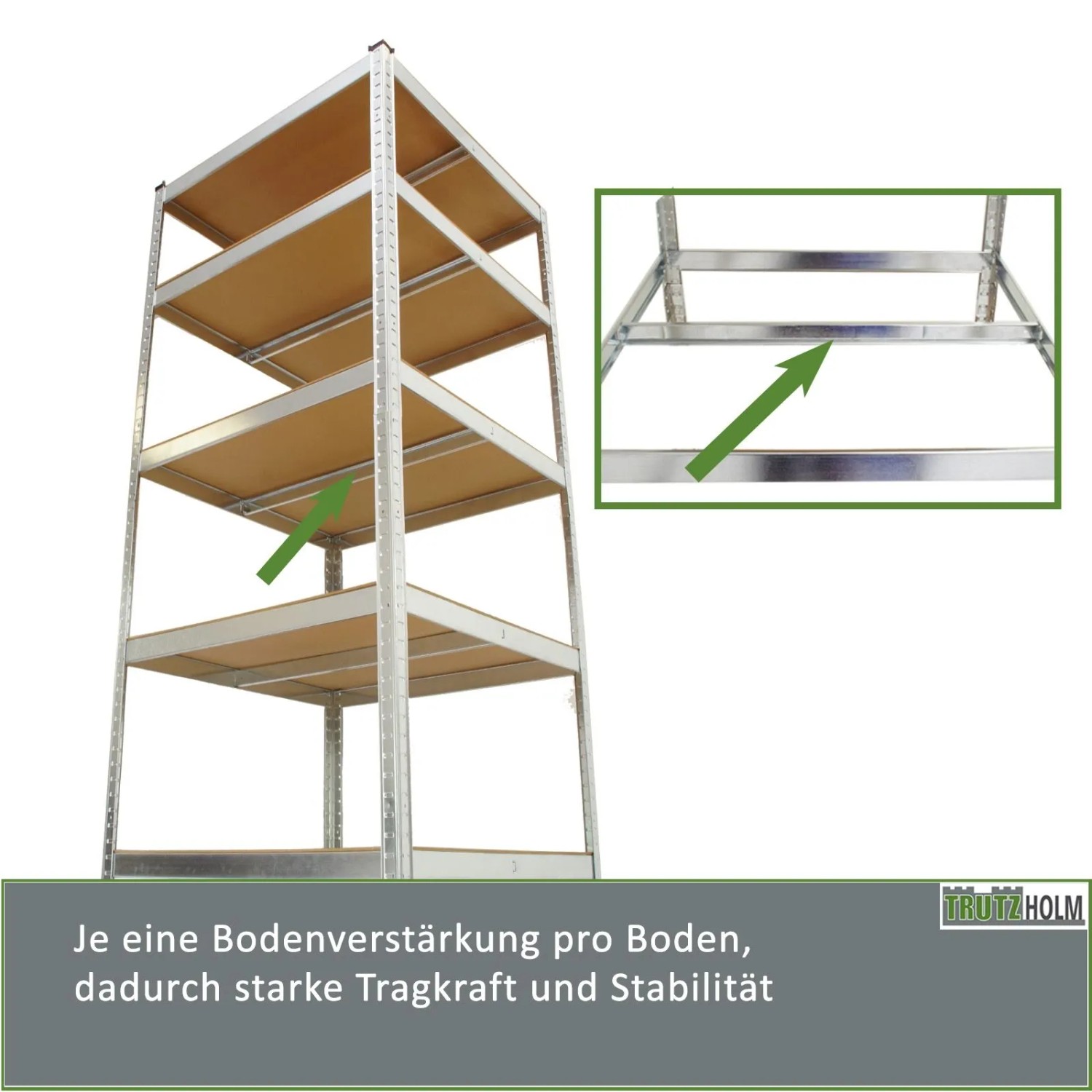 TRUTZHOLM Schwerlastregal 180x75x75cm 875 kg 5 Böden_4