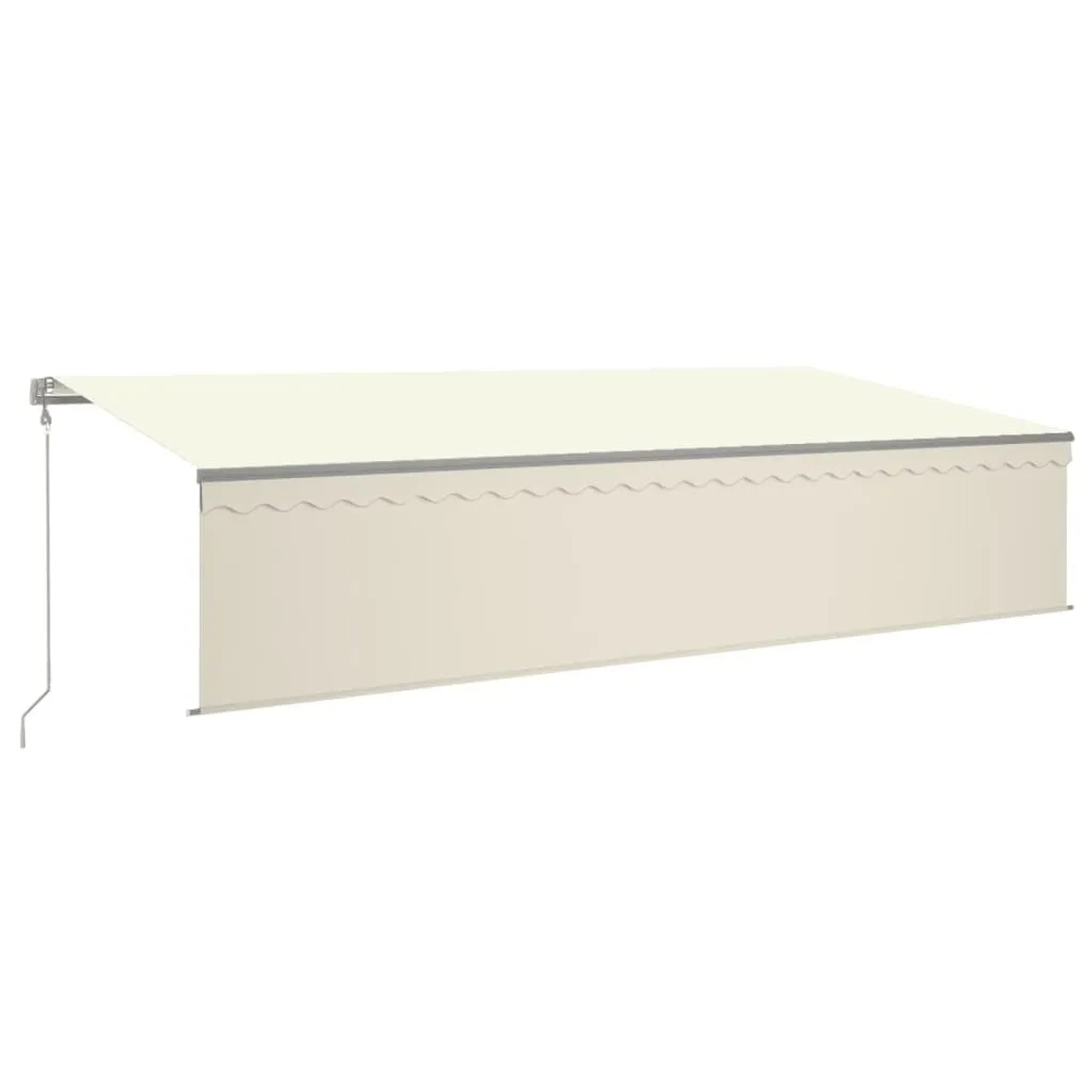 Furnicato Automatisch Einziehbare Markise Mit Volant 6x3 M In Creme Pulverbeschichteter Alurahmen Uv- Und Wasserbeständiger Polyesterstoff