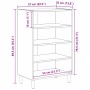 vidaXL Sideboard Artisan-Eiche, 57x35x89,5 cm, Holzwerkstoff, mit Maßangaben.