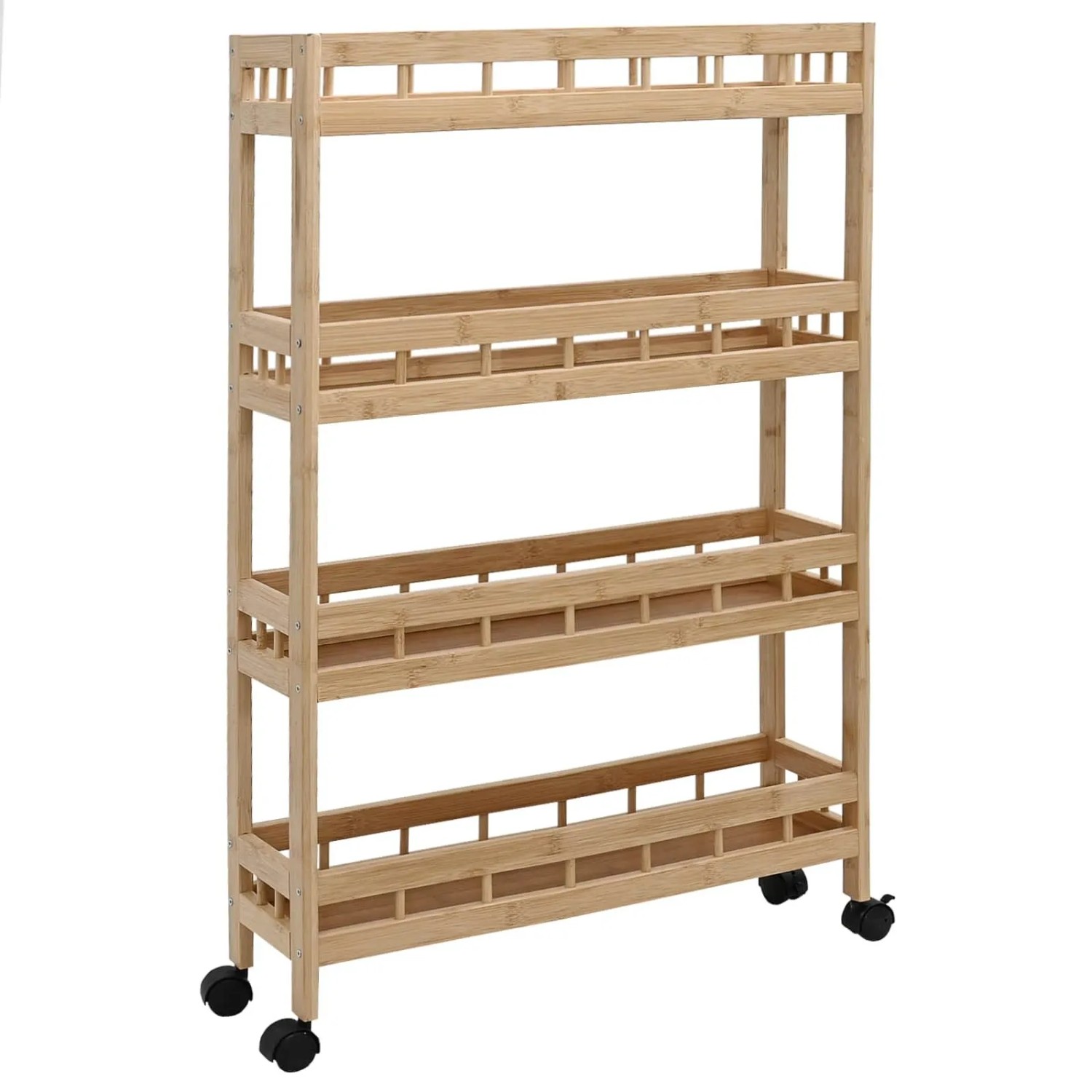 vidaXL Küchenwagen mit Rädern Natur 60 x 18 x 97 cm Bambus 42028298