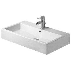 Duravit Vero Einbauwaschbecken, 80 cm, weiß mit WonderGliss Beschichtung und Hahnloch.