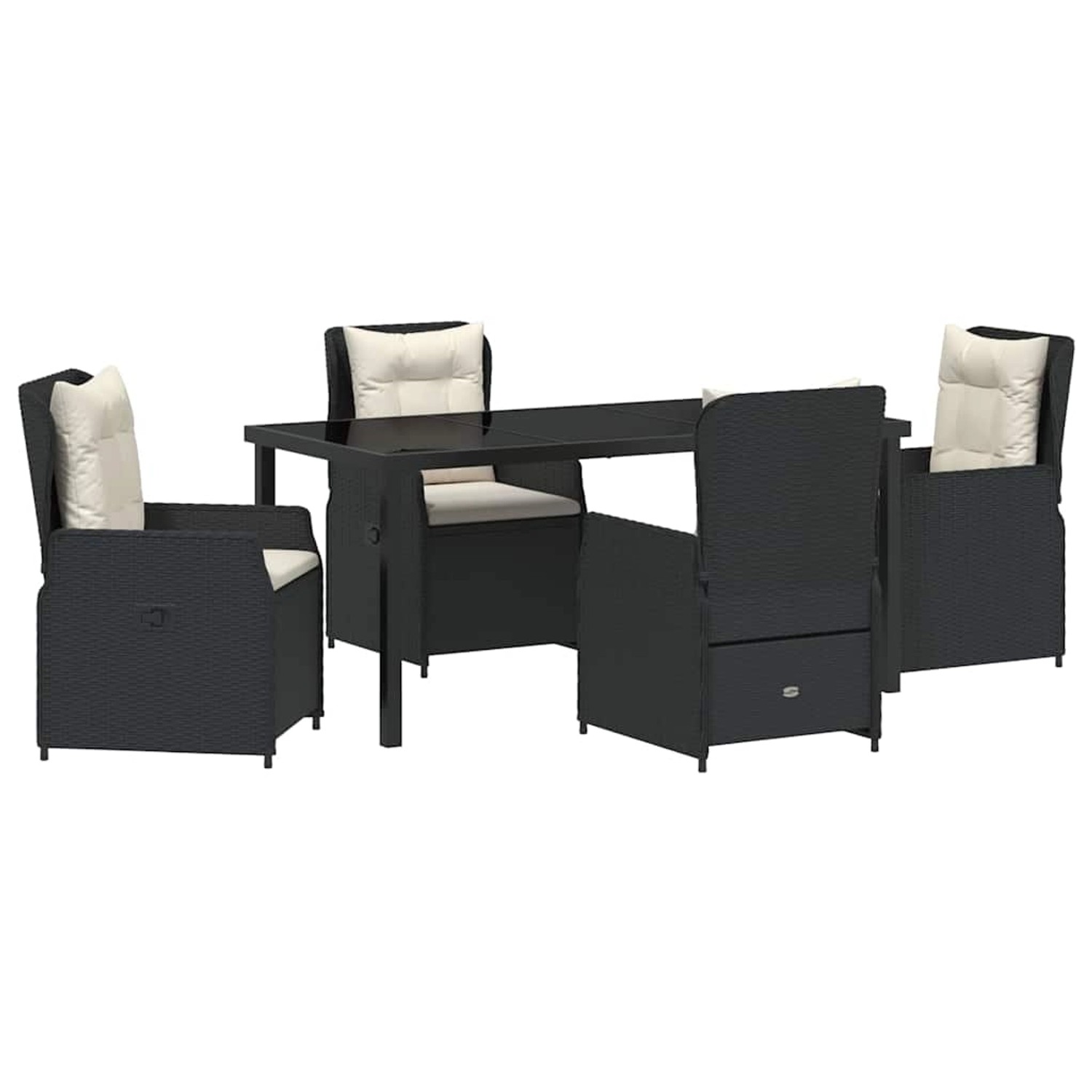 vidaXL Garten Essgruppe 5-Tlg Schwarz Poly Rattan 3380942 günstig online kaufen