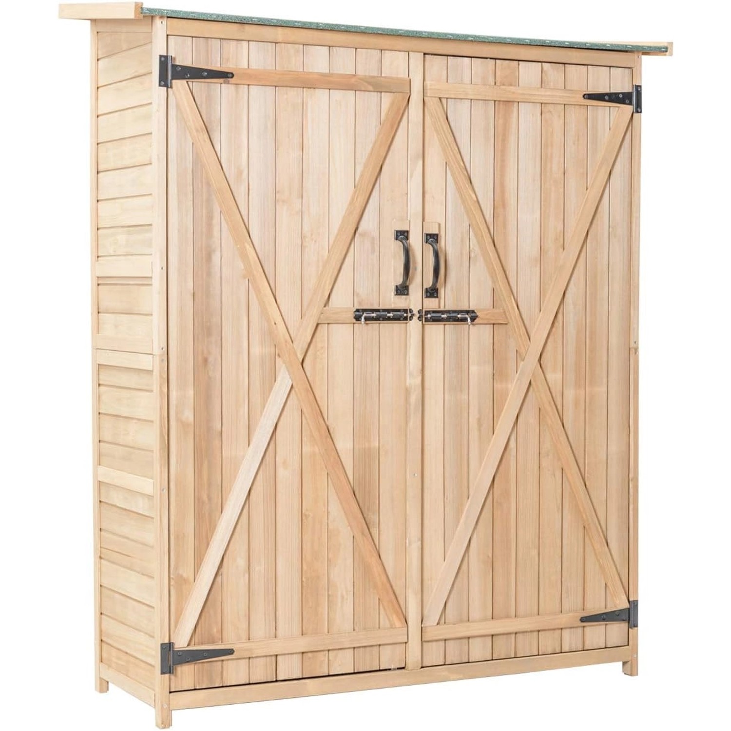 Costway Gartenschrank Holz 140 x 50 x 162 cm