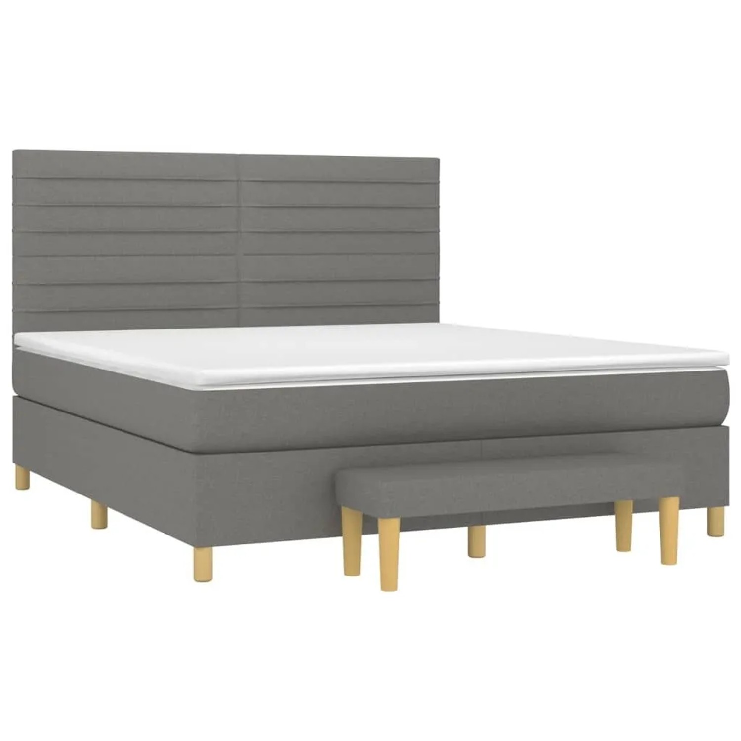 vidaXL Boxspringbett mit Matratze Dunkelgrau 180x200 cm Stoff 3137254 günstig online kaufen