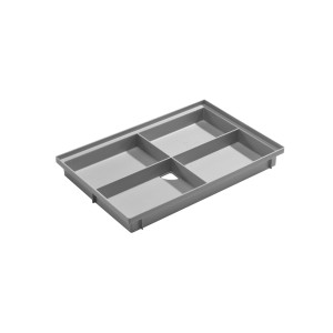 Graue ACO Vario Light Bodenwanne, 60x40 cm, für Schuhabstreifer im Eingangsbereich.