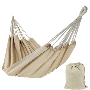 Cremeweiße Toldoro Hängematte mit Tasche, 200x140cm, für Indoor & Outdoor.