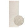 Cremefarbener vidaXL Outdoor-Teppich ZIZUR 80x200 cm in Jute-Optik mit rundem Muster, aus Polypropylen.