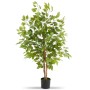 Tectake Künstlicher Ficusbaum Fida Verschiedene Größen Detailliert und Naturgetreu  70 x 70 x 120 cm Grün