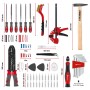 Einhell Werkzeugkoffer Hobby E-Case, 153-teilig: Werkzeug-Set mit Zangen, Hammer, Feilen, Schraubendrehern und Zubehör.