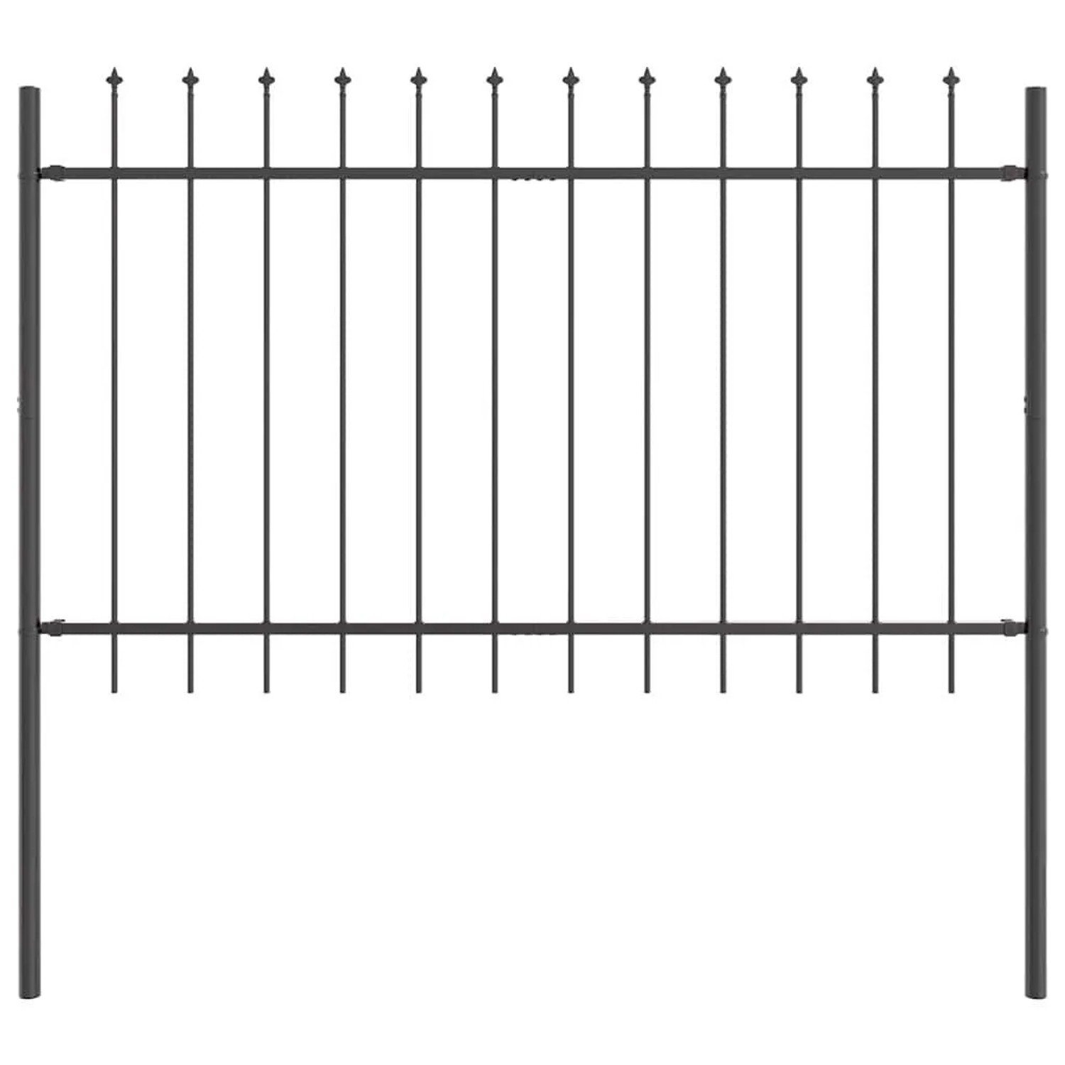 vidaXL Gartenzaun Grau 13,6 x 1,2 m Pulverbeschichteter Stahl 3334151 günstig online kaufen