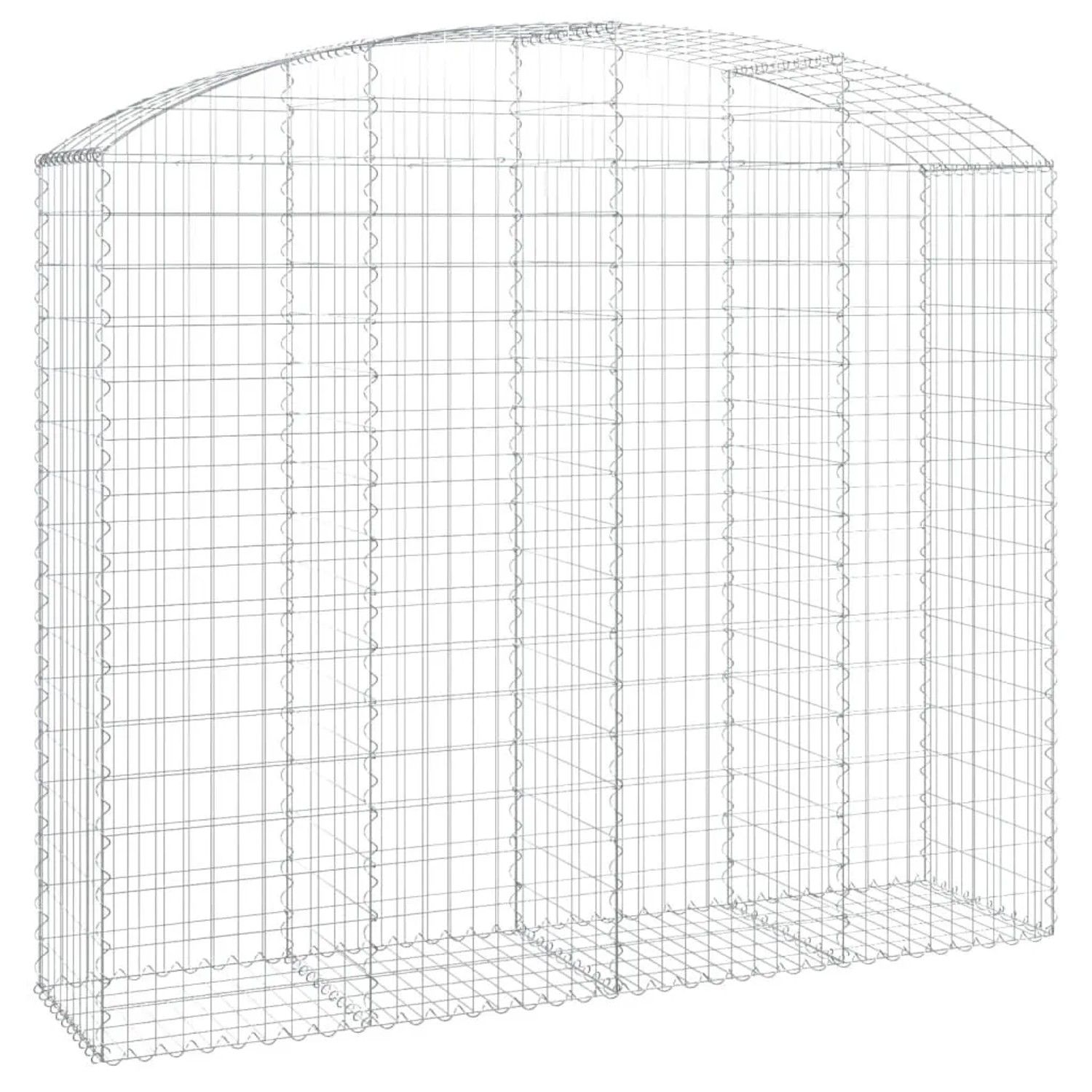 vidaXL Gabione mit Hochbogen 200x50x160/180 cm Verzinktes Eisen 153478