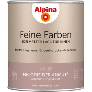 Alpina Feine Farben Lack No. 19 Melodie der Anmut, lila edelmatt, 750ml Dose.