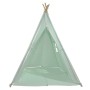 Pastellgrünes Sunny Tipi Zelt Alba, 120x120x160 cm, mit Fenster und Baumwollstoff.