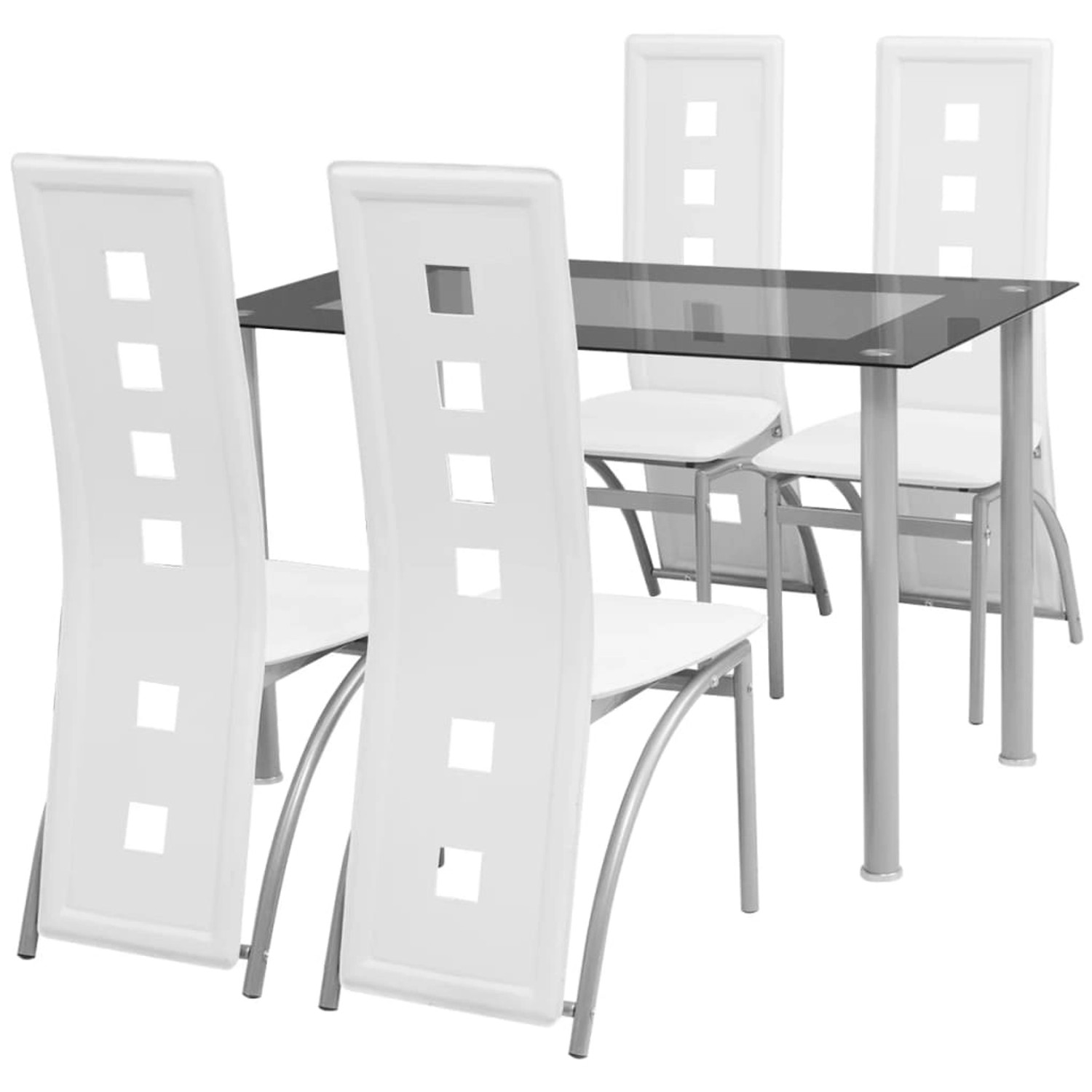 vidaXL Fünfteilige Essgruppe Weiß Modell 1