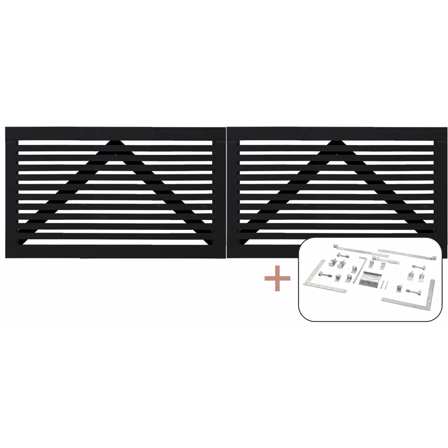Doppeltor Tokyo Nadelholz Schwarz 300 cm x 90 cm günstig online kaufen
